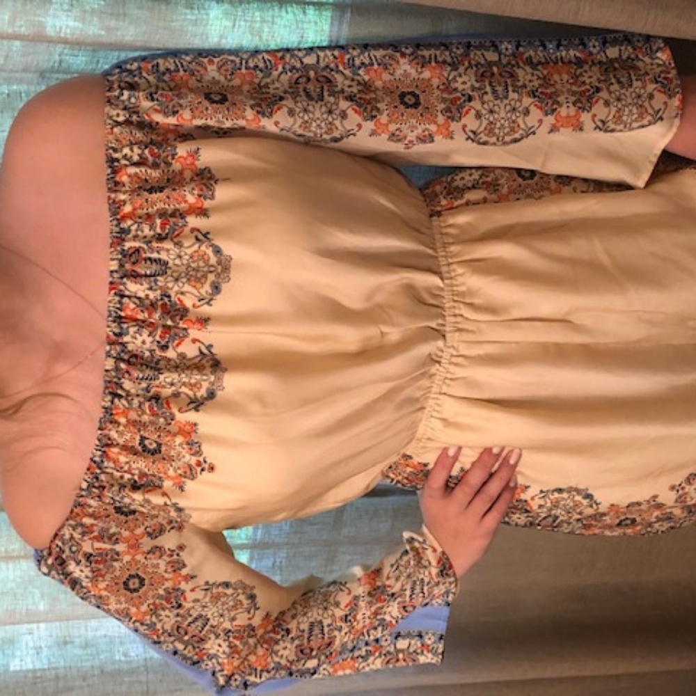 Off-Shoulder Floral Accented Romper